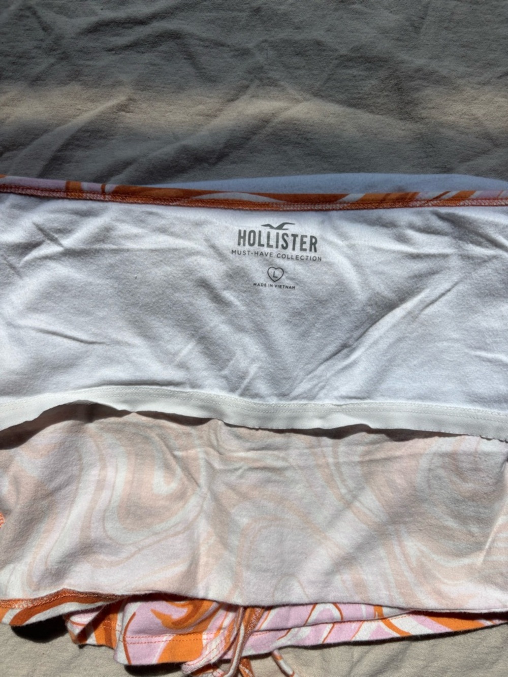 Hollister Orange & Pink Swirl Halter Crop Top - Picture 2 of 3